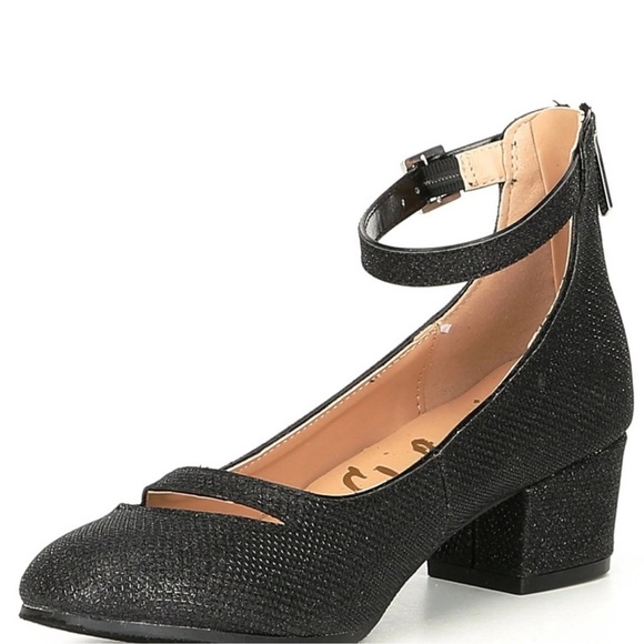 sam edelman evelyn betty black glitter ankle strap shoe - Picture 8 of 9